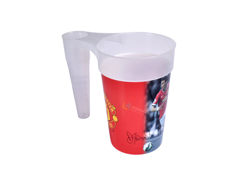 Transparent Printed Stadium Cup With Handle