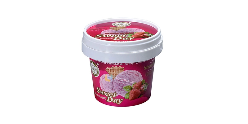 125ml IML Plastic Ice Cream Container With Spoon