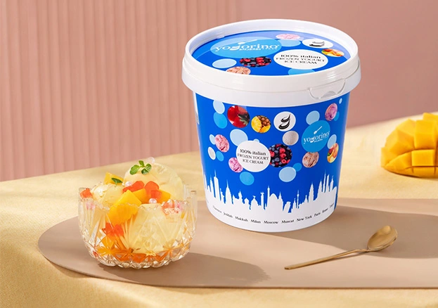 Innovation of in-mold labeling for 1000ml ice cream container