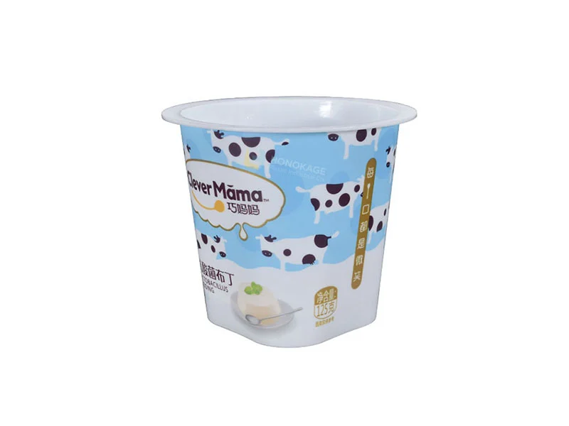 125g Plastic IML Yogurt Cup As Bottom Square And Top Round