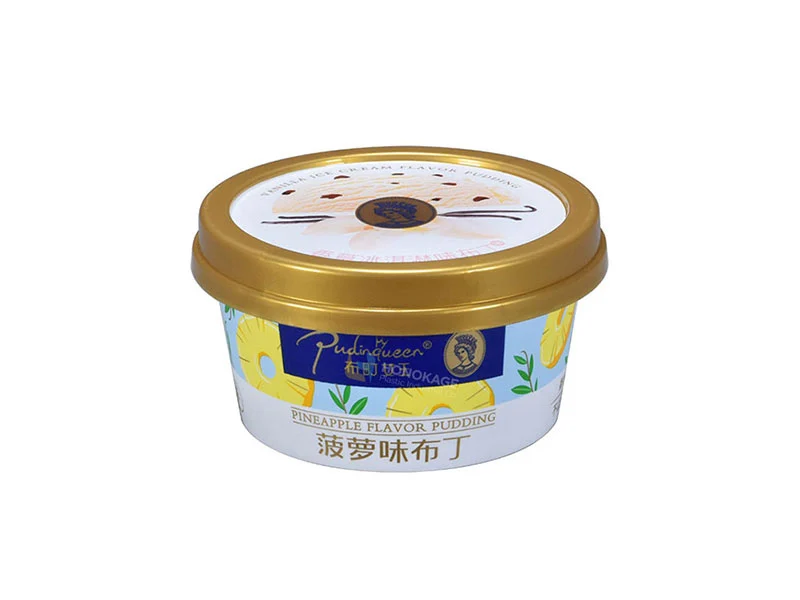 130g Plastic IML Yogurt Cup With Lid And Spoon